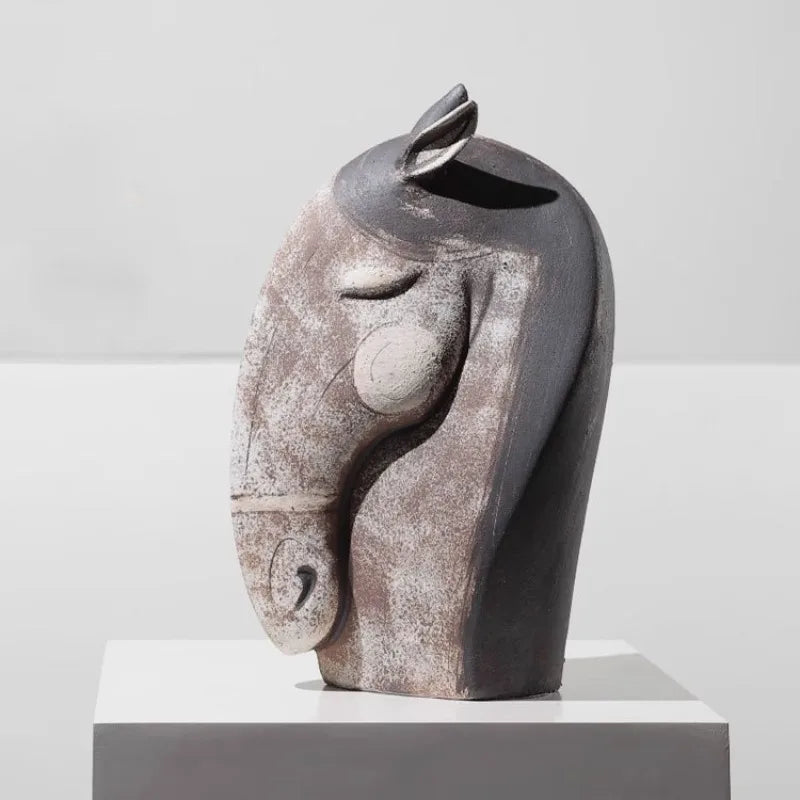 Horsehead Sculptures Creative Art Sculpture Interior Modern Ornament Luxury Aesthetic Office Accessories Living Room Decorations